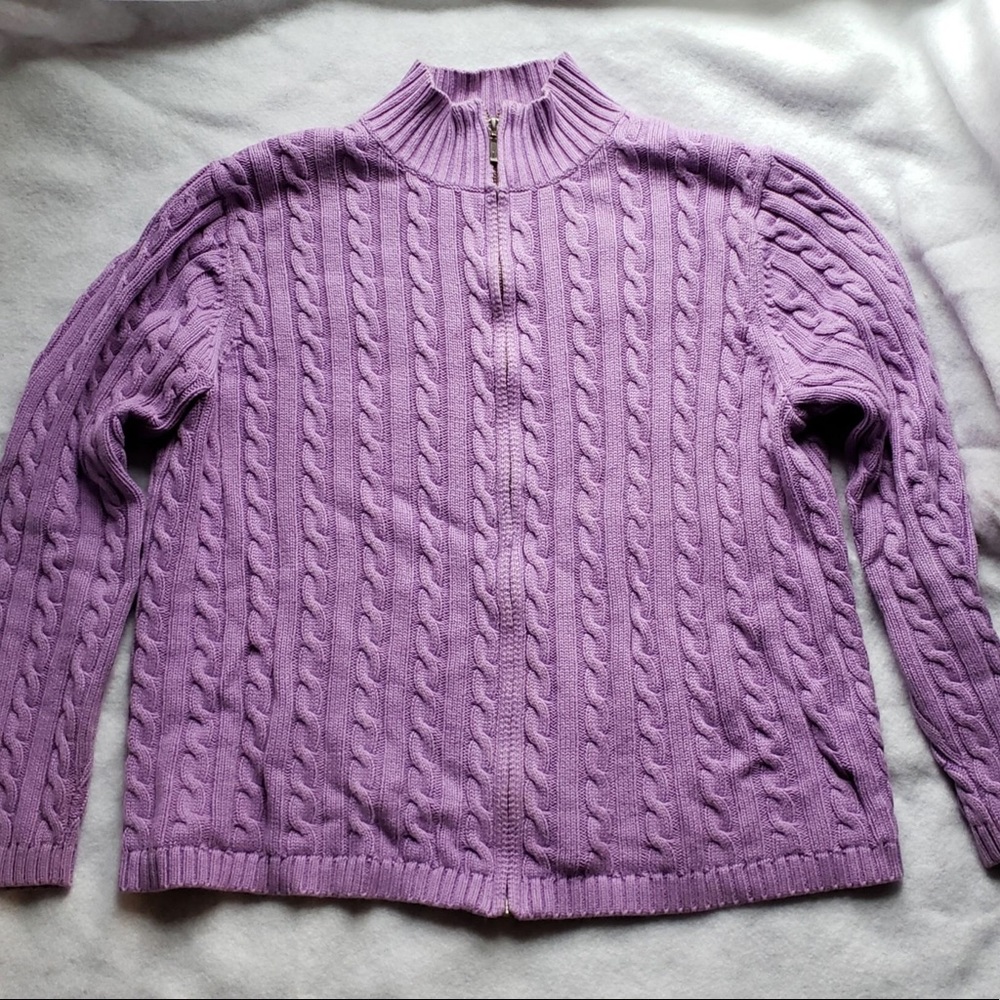 LL Bean full length zip up sweater
